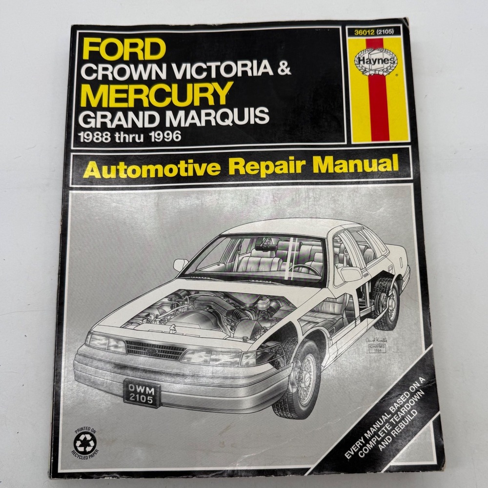 Haynes Repair Manual‎ Ford Crown Victoria Mercury Grand Marquis 1988-1996 36012